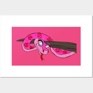 Pink Kaa On Tree Posters and Art